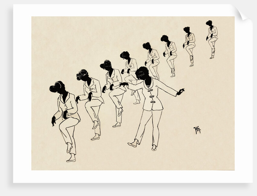 Silhouettes of nine female figures by Anonymous
