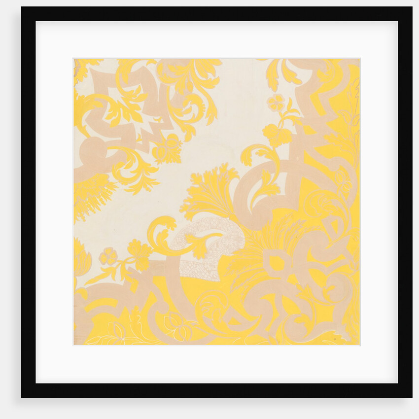 Drawing of a silk embroidered bed quilt by Anonymous