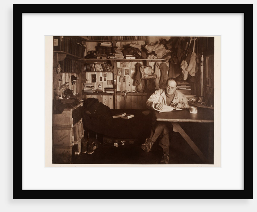 Captain Scott writing up his journal by Herbert George Ponting