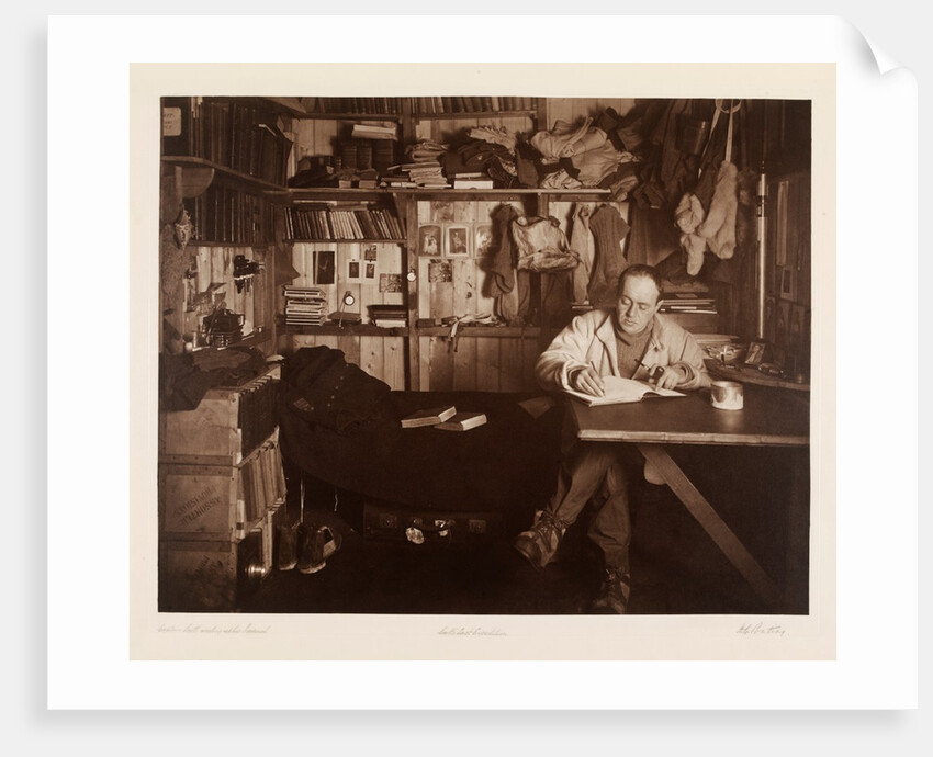 Captain Scott writing up his journal posters & prints by Herbert George ...