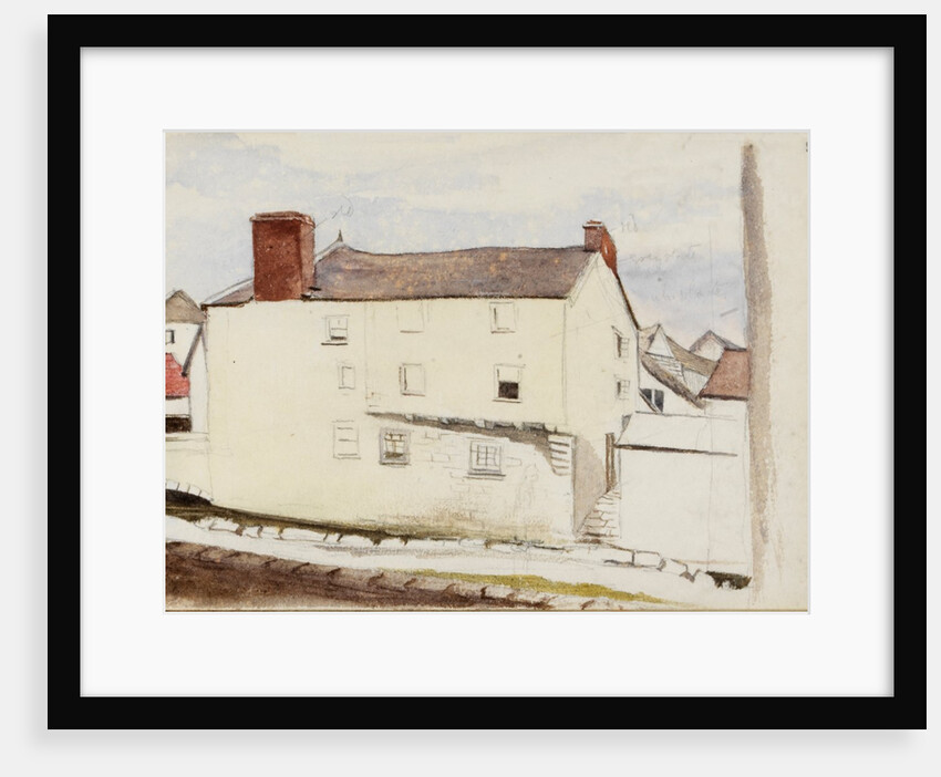 White house with red slate roof by May Morris