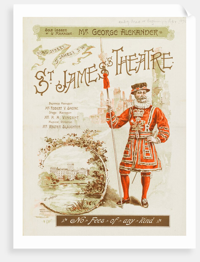 Front cover of the programme for The Importance of Being Earnest at St James's Theatre by Anonymous