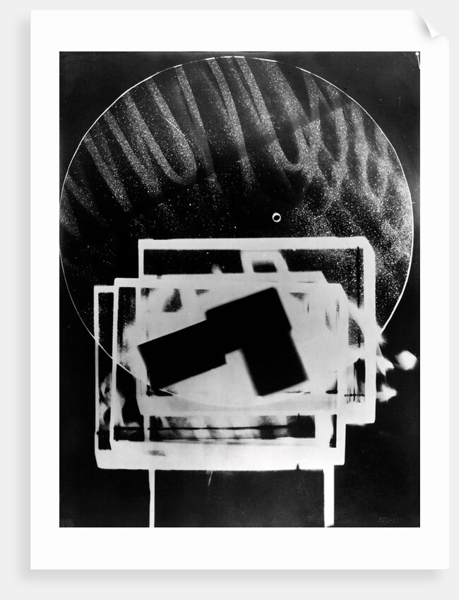 Fotogramm of a complex area of white rectangles by László Moholy-Nagy