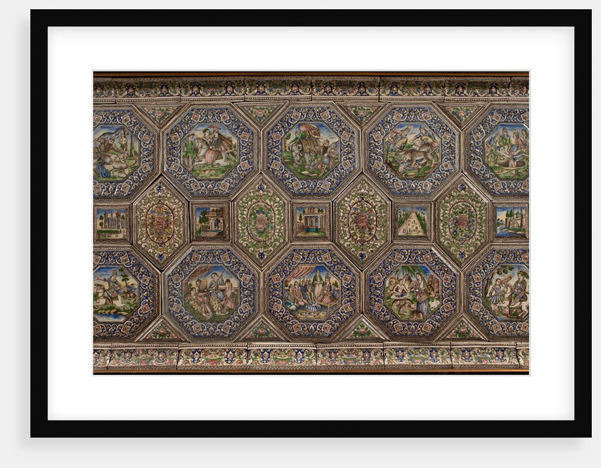 Rectangular panel of fifty-seven tiles, workshop of Ali Muhammad Isfahani by Ali Muhammad Isfahani