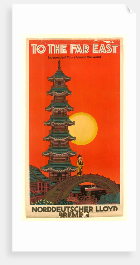 To the Far East, poster advertising the Norddeutscher Lloyd Steamship Company by Bernd Steiner