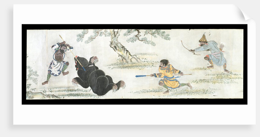 Hunting scenes from the life of the Ainu by School of Hanabusa Itcho