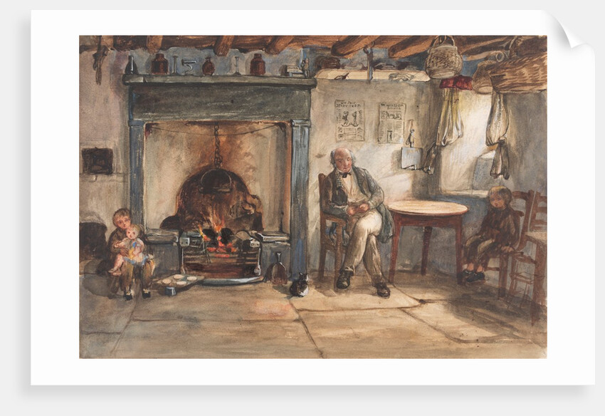 Interior of a cottage by Charles West Cope