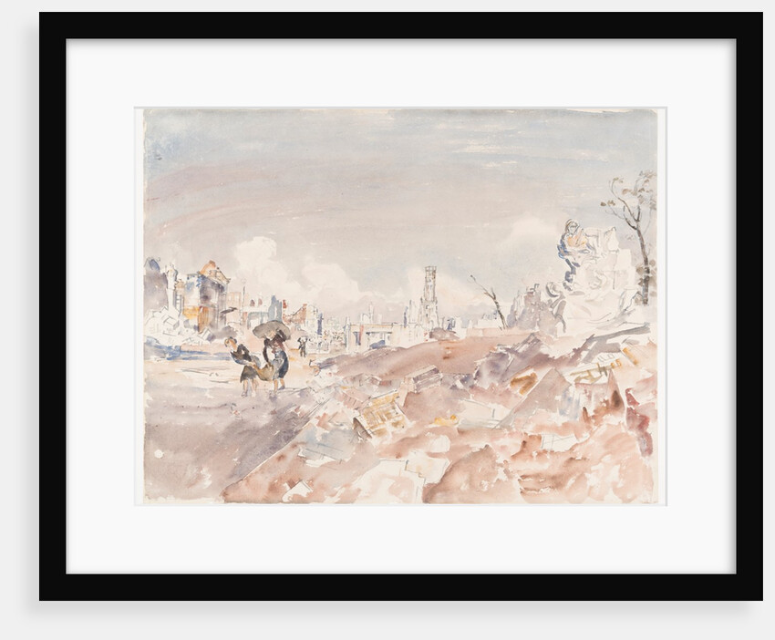 Calais: Le Monument aux Morts, La Rue Royale, and La Tour de Guet by Thomas Hennell