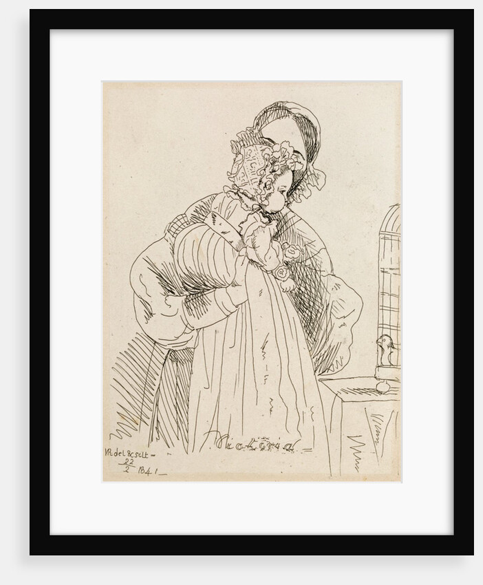 Victoria as a baby in the arms of a nurse by Queen Victoria