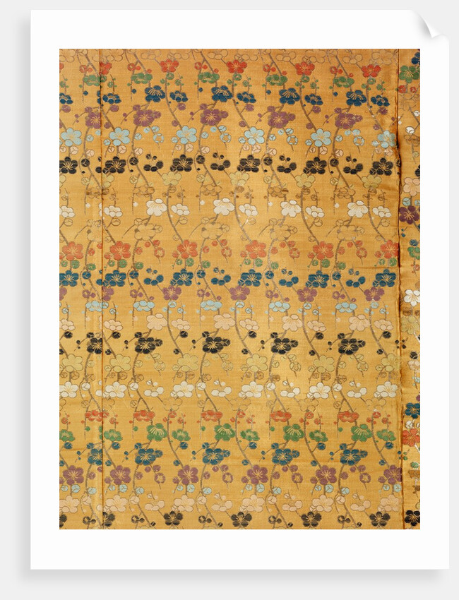 Kimono with decoration of plum blossoms, detail by Unknown