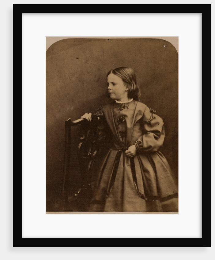 Louisa Barry holding onto back of chair by Charles Lutwidge Dodgson