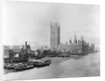 The Palace of Westminster before the construction of the Albert Embankment by Unknown