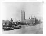 The Palace of Westminster before the construction of the Albert Embankment by Unknown