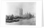 The Palace of Westminster before the construction of the Albert Embankment by Unknown