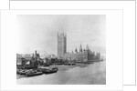 The Palace of Westminster before the construction of the Albert Embankment by Unknown