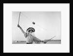 Well Caught, Woman Stretching Up by Andrew Pitcairn-Knowles