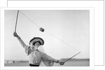 Well Caught, Woman Stretching Up by Andrew Pitcairn-Knowles