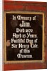 Plaque in memory of Jim, pet dog of Sir Henry Cole, in the John Madejski Garden of the V&A Museum by Stuart Cox