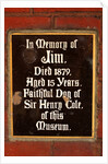 Plaque in memory of Jim, pet dog of Sir Henry Cole, in the John Madejski Garden of the V&A Museum by Stuart Cox