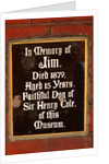 Plaque in memory of Jim, pet dog of Sir Henry Cole, in the John Madejski Garden of the V&A Museum by Stuart Cox