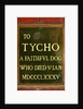 Plaque in memory of Tycho, pet dog of Sir Henry Cole, in the John Madejski Garden of the V&A Museum by Stuart Cox