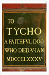 Plaque in memory of Tycho, pet dog of Sir Henry Cole, in the John Madejski Garden of the V&A Museum by Stuart Cox