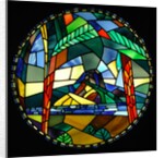 Stained glass window in the 20th century Gallery in the V&A Museum by Stuart Cox