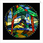 Stained glass window in the 20th century Gallery in the V&A Museum by Stuart Cox