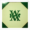 V&A logo on an interior wall of the Royal Toilets in the V&A Museum by Stuart Cox