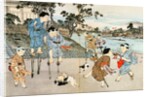 Boys on stilts and hobby-horses. Tokyo, Japan, 20th century by Anonymous
