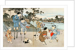 Boys on stilts and hobby-horses. Tokyo, Japan, 20th century by Anonymous