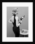 Model holding bottle of poison by John French