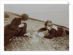 Gordon and Friend playing Cards on Dyke by Andrew Pitcairn-Knowles