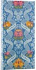 Dress fabric with a design of flowers and lace like vines by Unknown