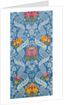 Dress fabric with a design of flowers and lace like vines by Unknown