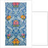 Dress fabric with a design of flowers and lace like vines by Unknown