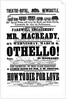 Othello!, theatre poster printed by M. Benson for the Newcastle Theatre-Royal by unknown