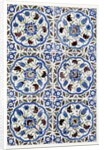Panel of six tiles by Unknown