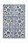 Panel of six tiles by Unknown