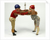 Wrestling dancing dolls by Unknown