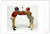 Wrestling dancing dolls by Unknown