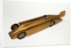 Clockwork toy racing car, Golden Arrow Racer by Kingsbury Manufacturing Co