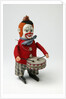 Clockwork toy clown with a drum by Schuco
