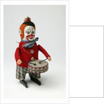 Clockwork toy clown with a drum by Schuco