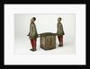 Clockwork toy of two labourer carrying a tea-chest by Ernst Paul Lehmann