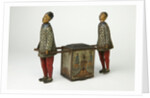 Clockwork toy of two labourer carrying a tea-chest by Ernst Paul Lehmann