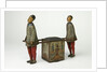 Clockwork toy of two labourer carrying a tea-chest by Ernst Paul Lehmann