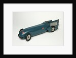 Clockwork toy racing car by Kingsbury Manufacturing Co