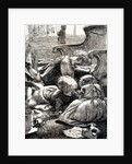 Noah's ark illustration showing children playing in the living room by Arthur Boyd Houghton