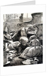 Noah's ark illustration showing children playing in the living room by Arthur Boyd Houghton